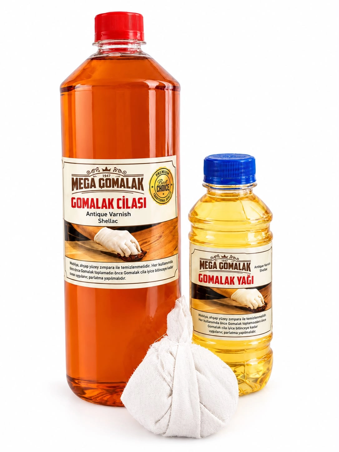 Şeffaf Gomalak 1 Litre + 250ml Cila Yağı + Sürme Topu Hediyeli