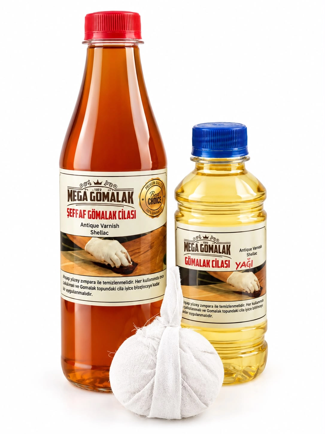 Şeffaf Gomalak 330ml + Cila Yağı 250ml + Sürme Topu Hediyeli