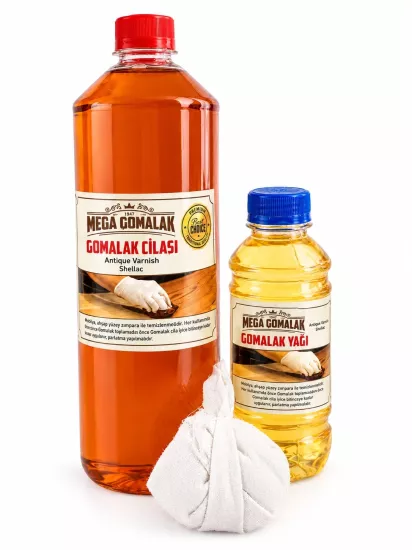 Şeffaf Gomalak 1 Litre + 250ml Cila Yağı + Sürme Topu Hediyeli