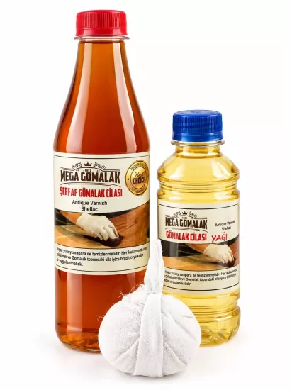 Şeffaf Gomalak 330ml + Cila Yağı 250ml + Sürme Topu Hediyeli